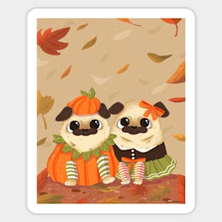 Pumpkin Pug Sticker